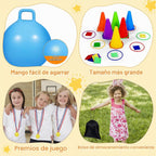 Juego de 53 juegos de carnaval al aire libre para niños, pelotas de tolva, lanzamiento de anillo, bolsas de frijoles, carrera de relevo de cuchara de huevo, patio trasero, patio, campo, fiesta, cumpleaños, reunión familiar