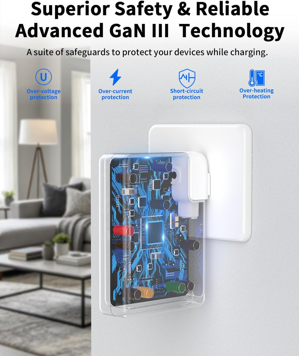 Cargador MacBook Pro, Adaptador de Energía USB C de 140W, Cable USB C a USB-C de 10 pies