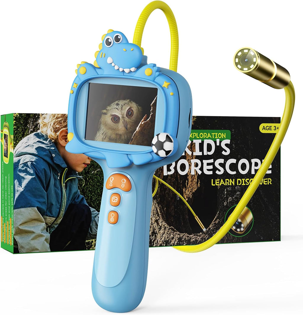 Cámara de boroscopio para niños con luz - Juguete educativo de ciencia STEM para niños de 4, 5, 6, 7, 8, 9, 10 años, niños y niñas, regalo de cumpleaños, cámara de serpiente para
