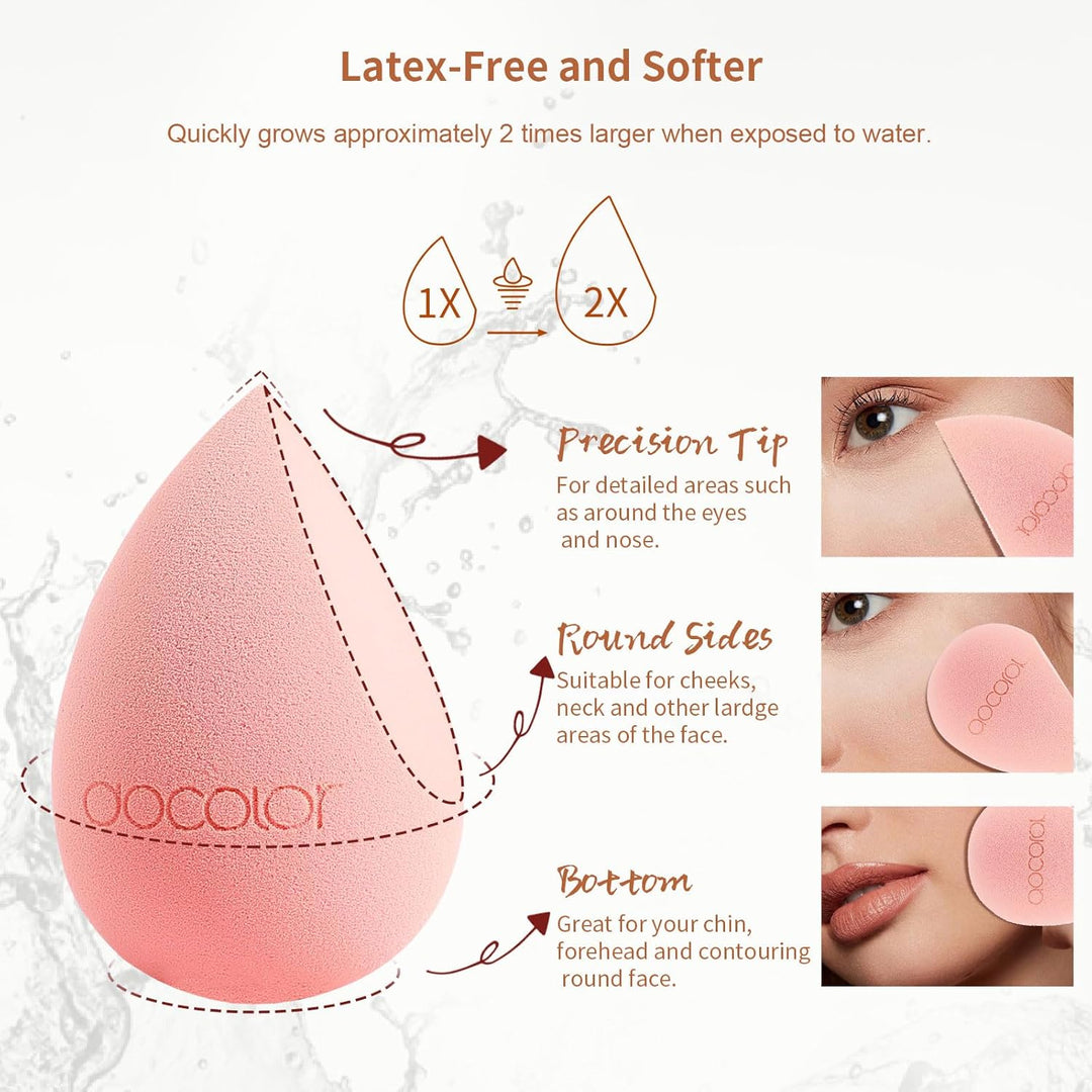 Docolor Juego de brochas de maquillaje 17+2 piezas con bolsa de maq...