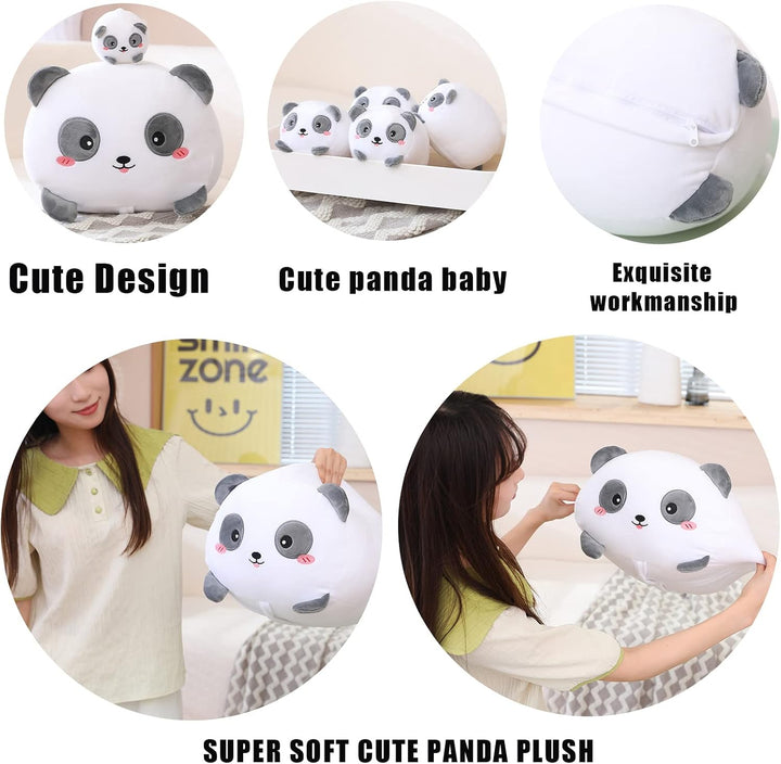 SQEQE Panda Mommy - Animal de peluche con 4 pandas de bebé, juguete...