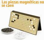 Juego de 15 pulgadas Go Game Set magnético plegable juego de mesa portátil tradicional chino Weiqi Set con piedras magnéticas para adultos viaje Gomoku