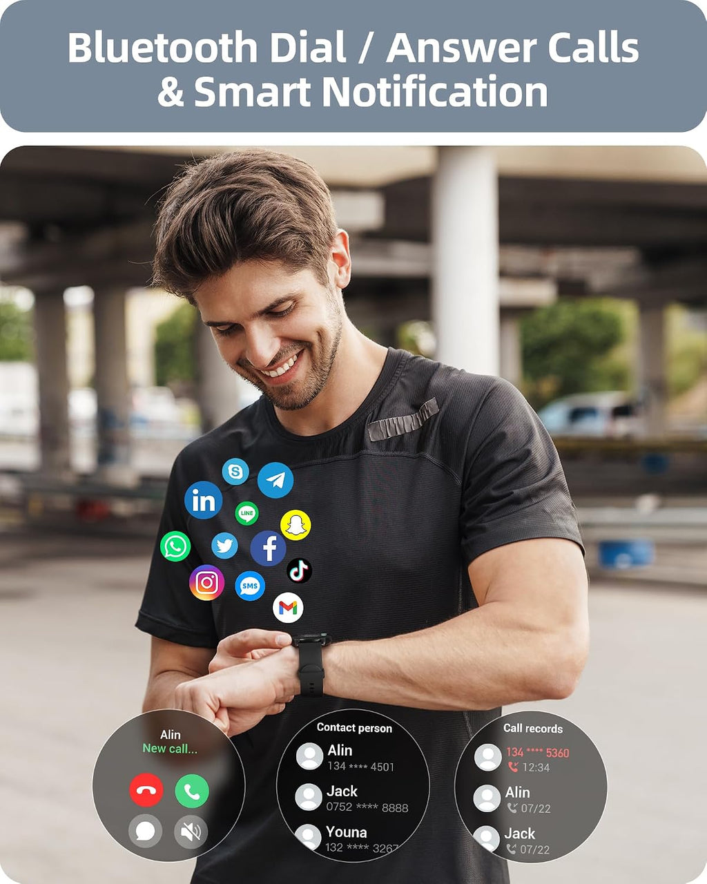 Parsonver Reloj inteligente para hombres y mujeres (respuesta/hacer
