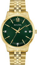 Bulova Reloj de Vestir para Hombre Classic Diamond, Reloj Quartz de 3 Manecillas con Fecha, Correa de Acero Inoxidable, 41mm