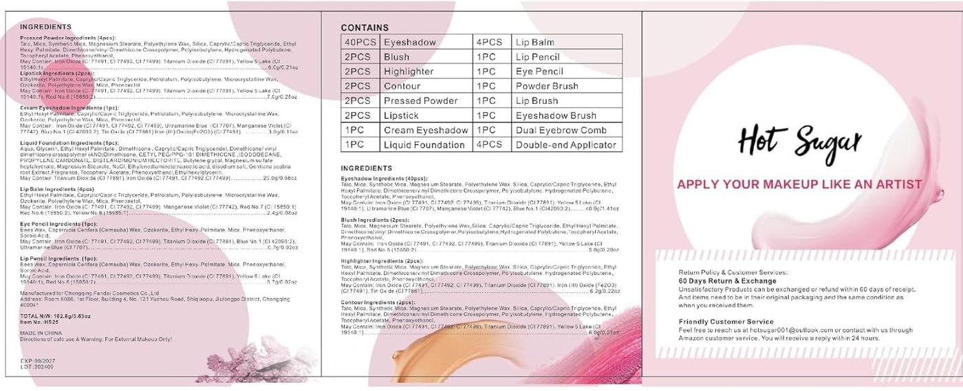 Kit de maquillaje Hot Sugar para niñas de 10 a 12 años, juego de ma...