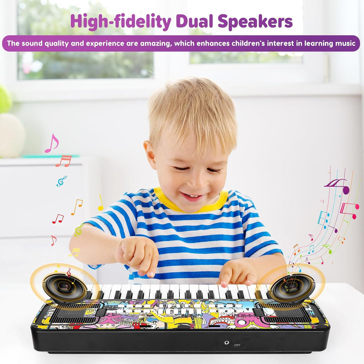 Teclado de piano para niños, piano para niños, teclados musicales de 37 teclas, pianos electrónicos con soporte para libro de música, juguetes musicales para niños pequeños, principiantes