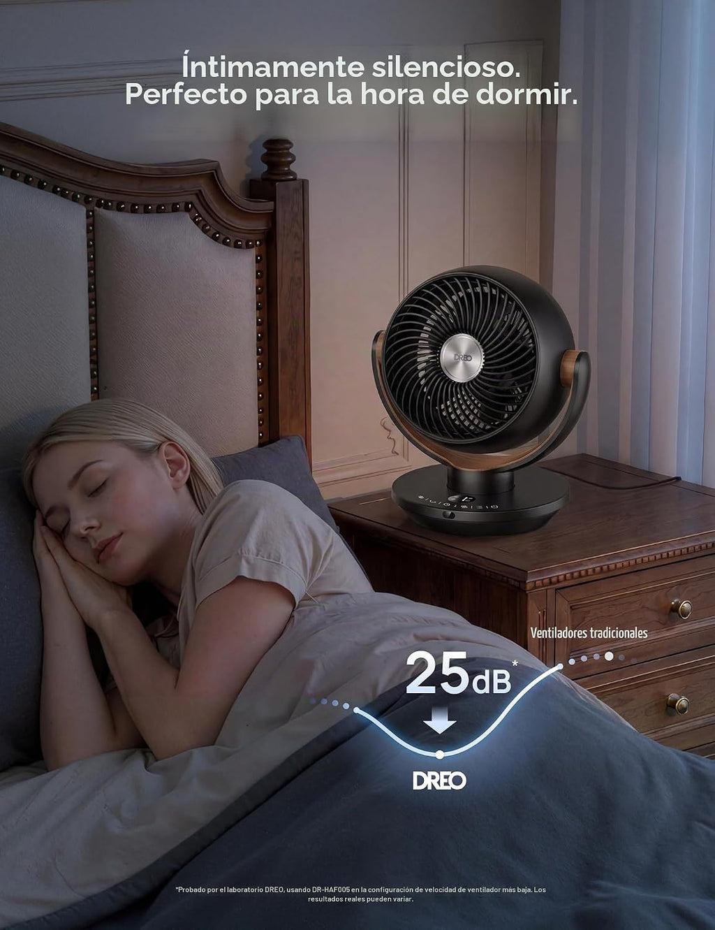 Dreo Ventilador para dormitorio, ventilador circulador de aire de e...