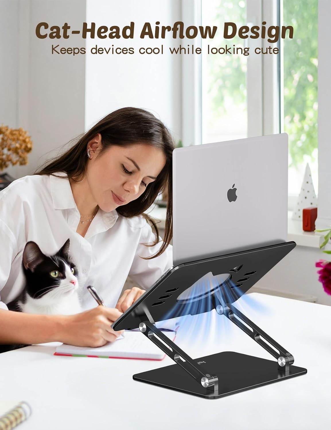 Aoviho Soporte para computadora portátil para escritorio, elevador...