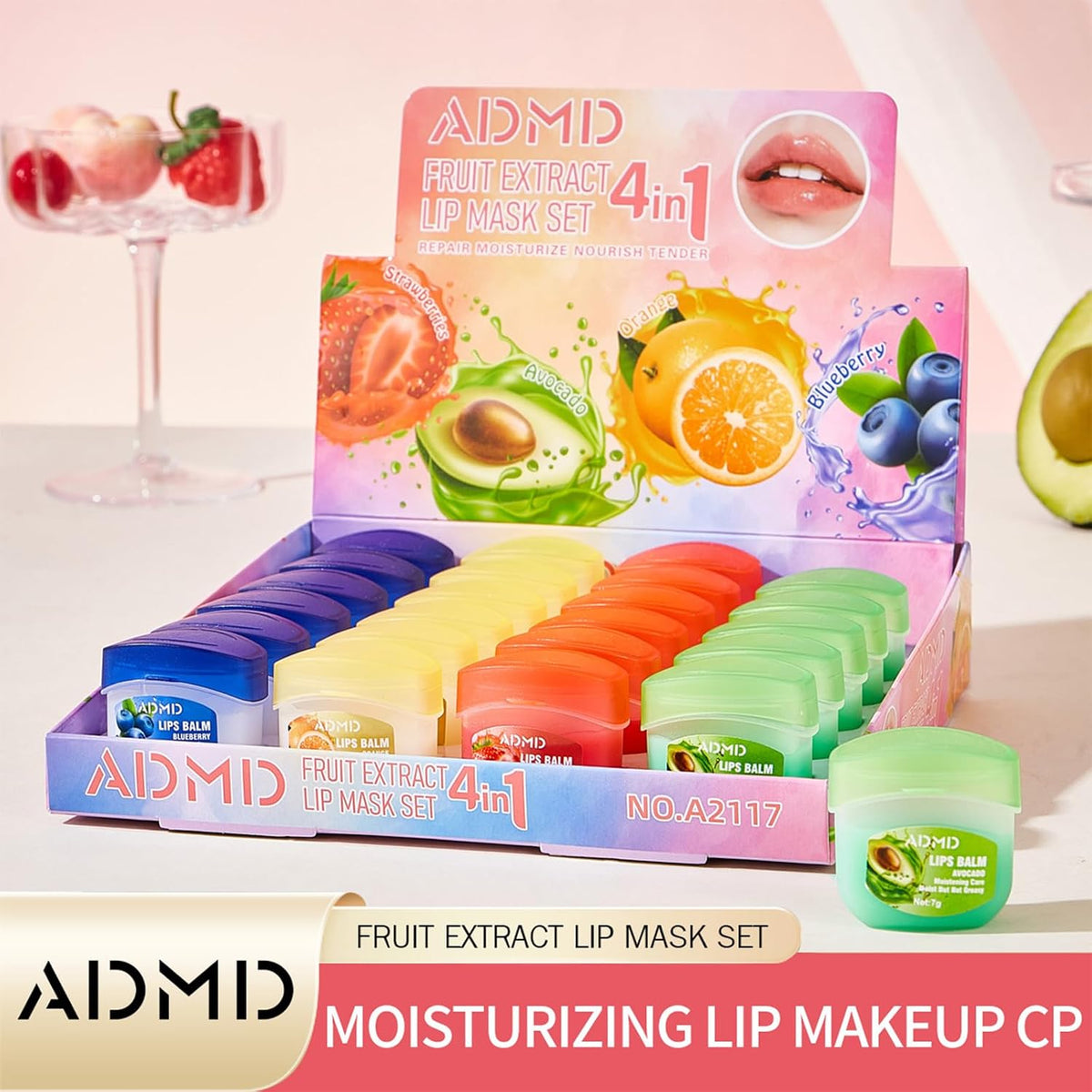 Paquete de 24 bálsamos labiales a granel surtidos de frutas para el...