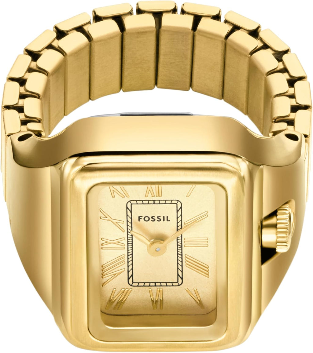 Fossil Reloj de Cuarzo de Acero Inoxidable de Dos Manos para Mujer con Anillo