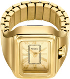 Fossil Reloj de Cuarzo de Acero Inoxidable de Dos Manos para Mujer con Anillo
