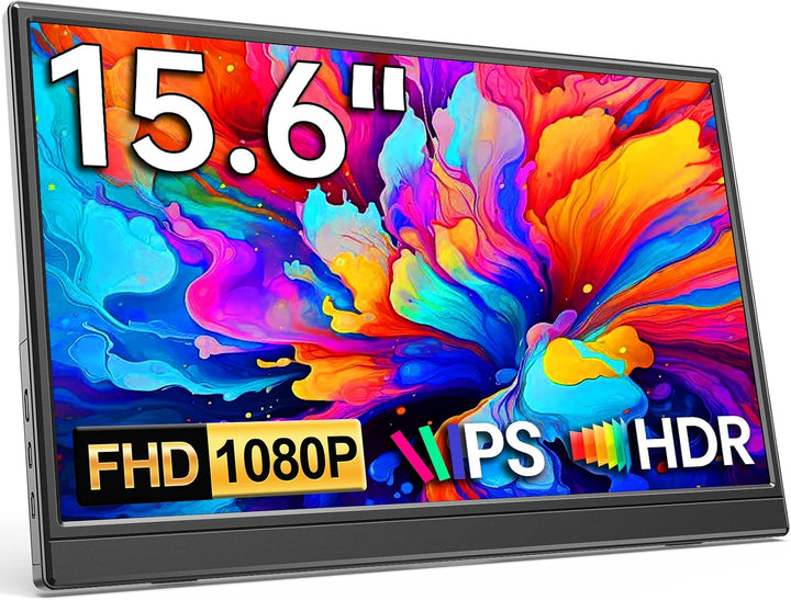 KQC Monitor portátil de 15.6 pulgadas, pantalla IPS FHD 1080P, moni...