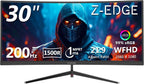 Z-Edge - Monitor curvo para juegos de 30 pulgadas, WFHD1080P 200Hz...