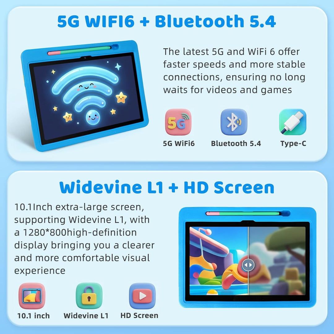 Tablet Android 16 para niños mejorada 2026, tableta de 10 pulgadas...