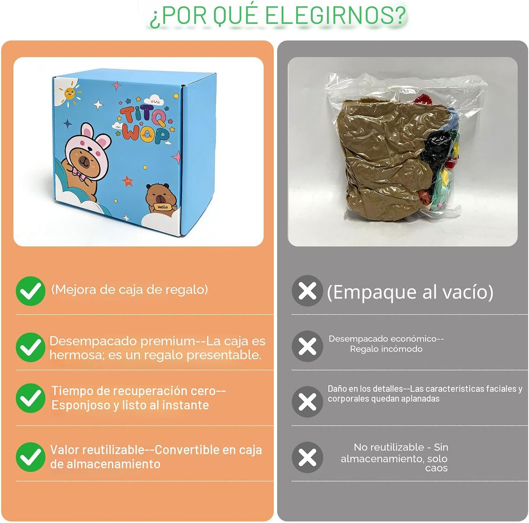 TITQWOP Juego de 9 piezas de peluche Capybara adecuado para niños y...