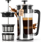 Espro cafetera con prensa P5 – 32 onzas, de vidrio y acero inoxidable, FFP, Empaque original, Vidrio/Acero inoxidable