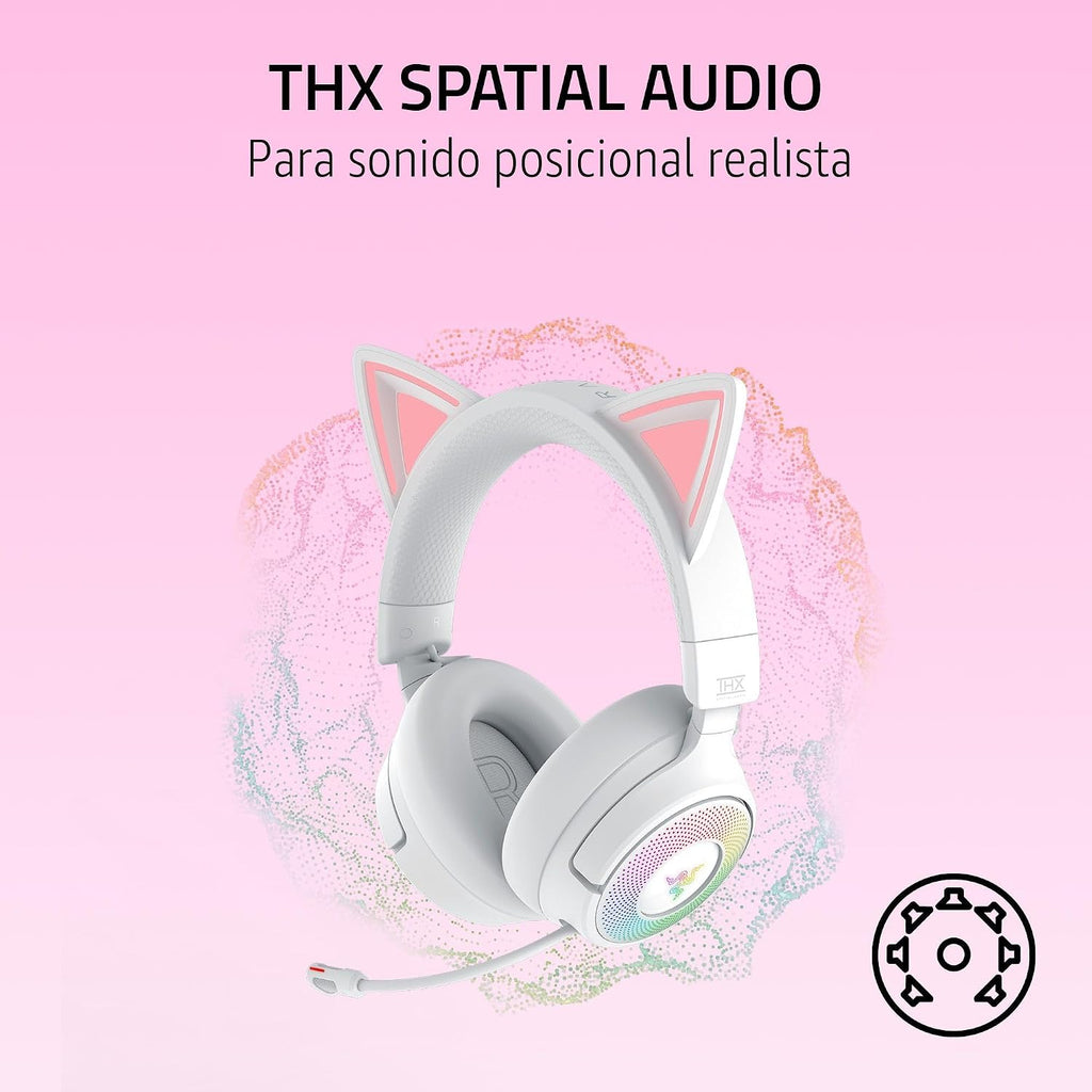 Auriculares inalámbricos Razer Kraken Kitty V3 Pro con RGB, Blanco