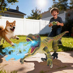NEXBOX Juguetes de dinosaurio a control remoto para niños de 3 a 5 a 7 años, ideas de regalos de cumpleaños para niños, dinosaurio T-Rex grande a control remoto con control táctil, rugido realista