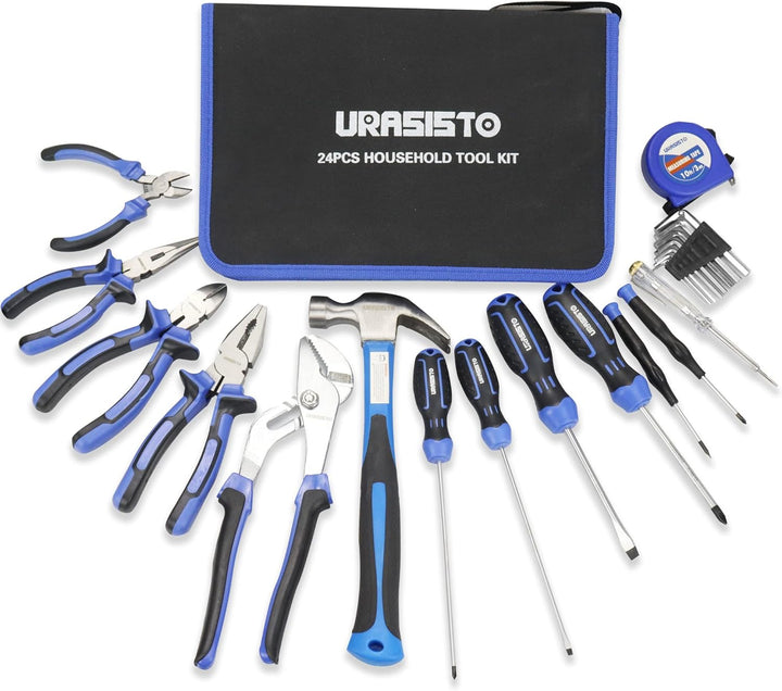 URASISTO Kit de herramientas para el hogar de 24 piezas para hombre...