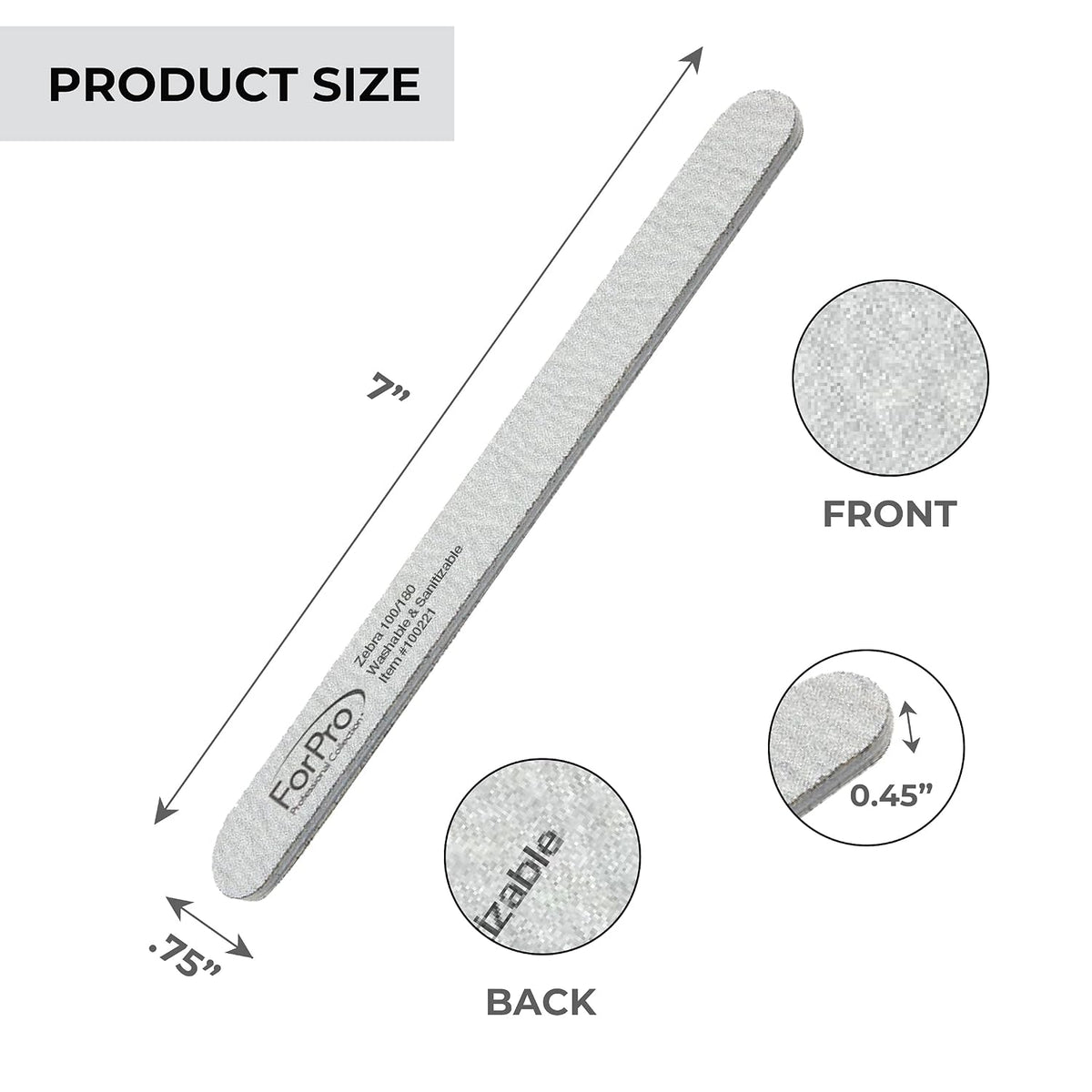 ForPro Professional Collection Tabla de espuma Zebra, grano 100\/18...