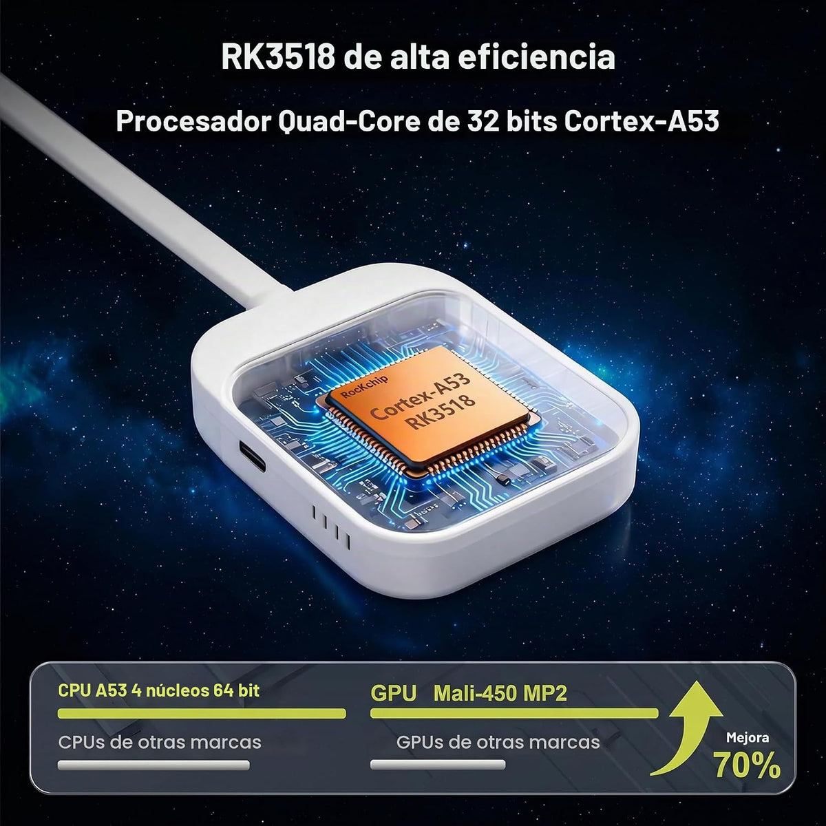Último Smart TV Stick Android 14.0 2026 4K @60fps Ultra HD TV Stick Android Box 2GB RAM 16GB ROM RK3518 procesador Dual WiFi 6 2.4G/5G BT5 HDR10+ USB2.0 HDMI 2.0 con control remoto por voz Bluetooth