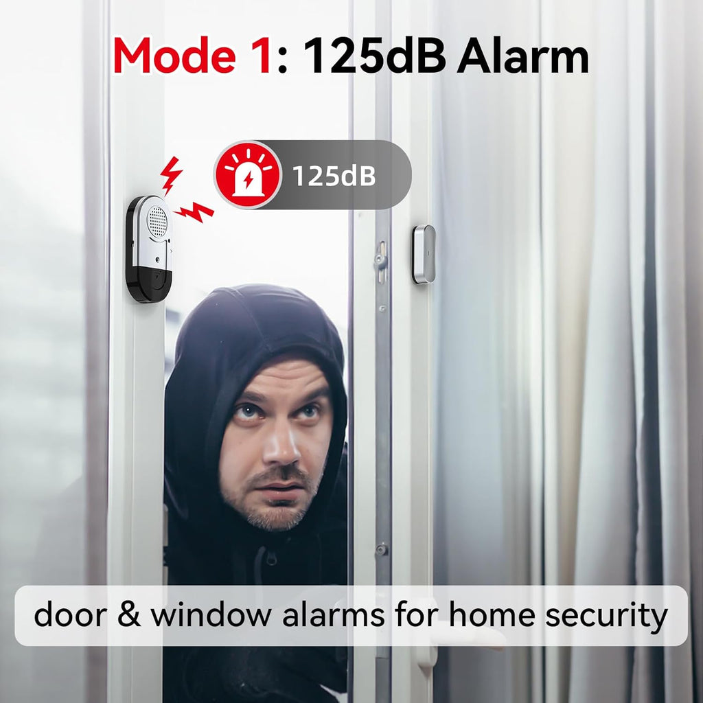 Sensores de alarma para puerta y ventana, paquete de 5, 125dB