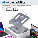 YICOSUN Soporte de refrigeración ajustable para laptop con 2 ventil...