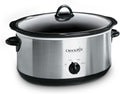 Crock-Pot Olla de cocción lenta manual de 7 cuartos de galón, tamaño familiar que sirve a más de 8 personas y se adapta a asados de 6 libras, gres extraíble con ajuste de calentamiento, apto para lavavajillas para una fácil limpieza, acero inoxidable