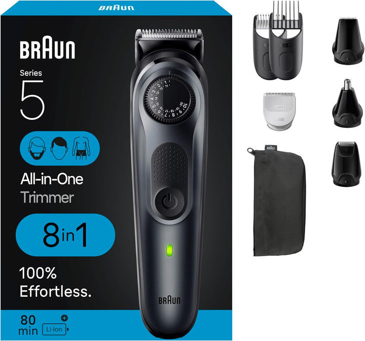 Braun Kit de Estilo Todo en Uno Serie 5 5480, Recortador 8-en-1 par...