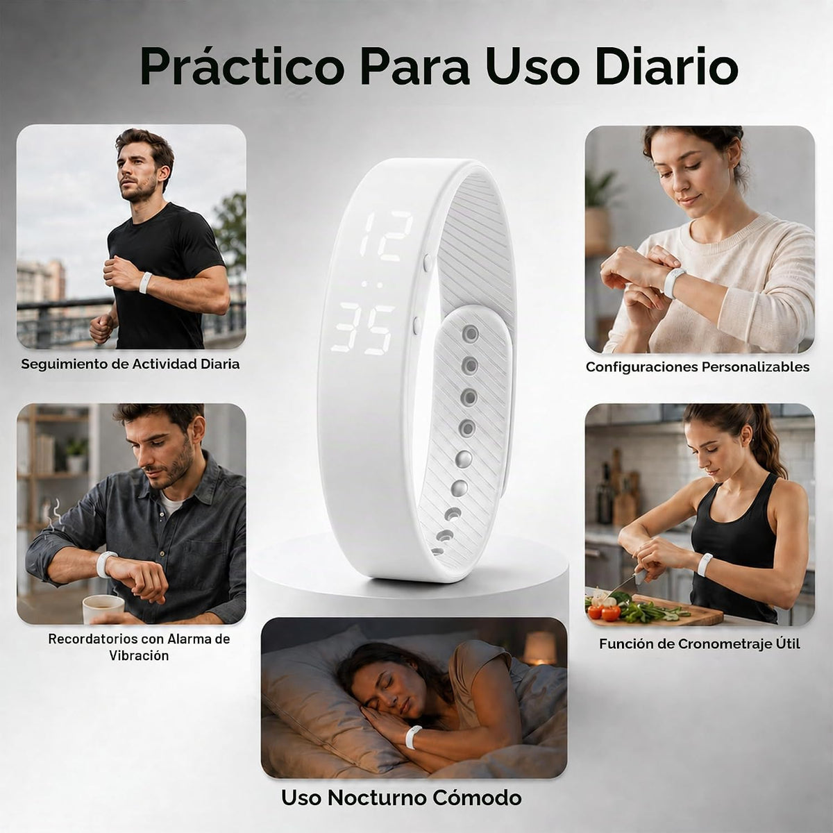 Pulsera vibratoria silenciosa de la alarma, perseguidor recargable de la
