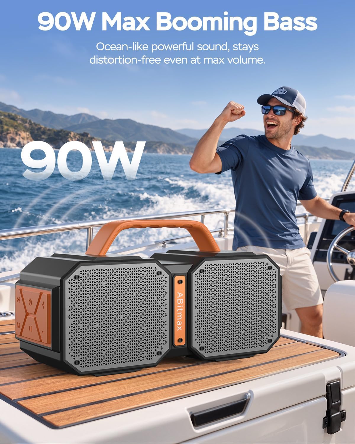 Altavoz Bluetooth para exteriores, pico de 90 W, 35 H