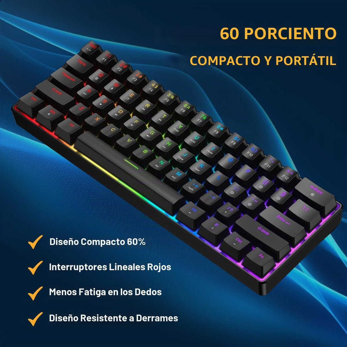 BlueFinger Combo de teclado y mouse mecánicos para juegos 60% \u201...