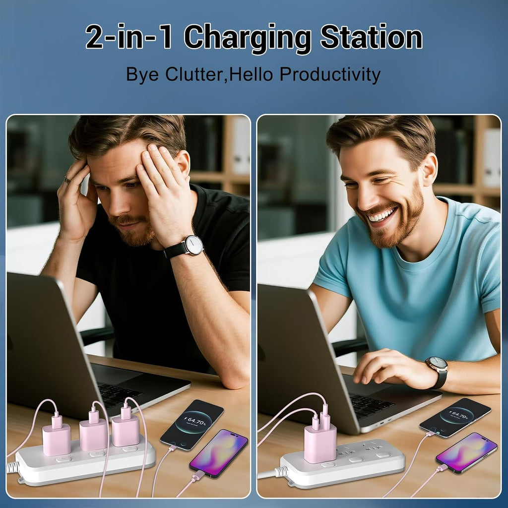 iPhone 18 17 16 15 Cargador de carga rápida tipo C USB C cargadores rosa