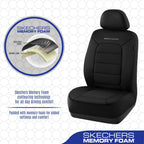 Skechers Fundas de asiento de automóvil de espuma viscoelástica, fundas de asiento grueso de tela fresca al tacto, compatibles con bolsas de aire, protección cómoda automotriz para la mayoría de
