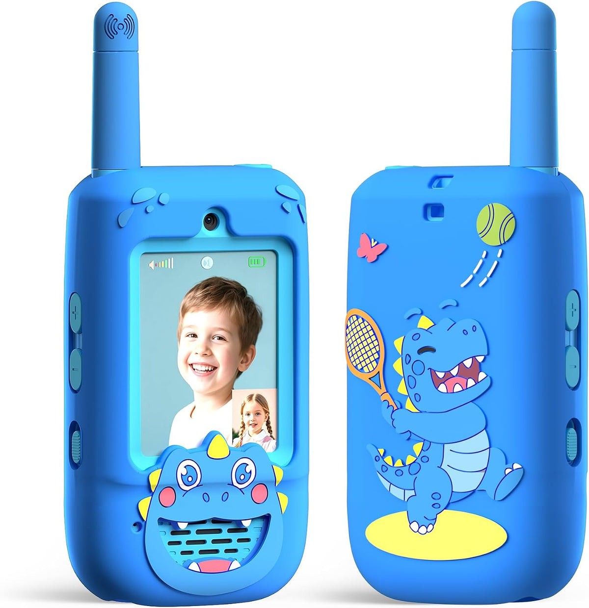 Walkie Talkies de video para niños, paquete de 2 recargables con cámara HD