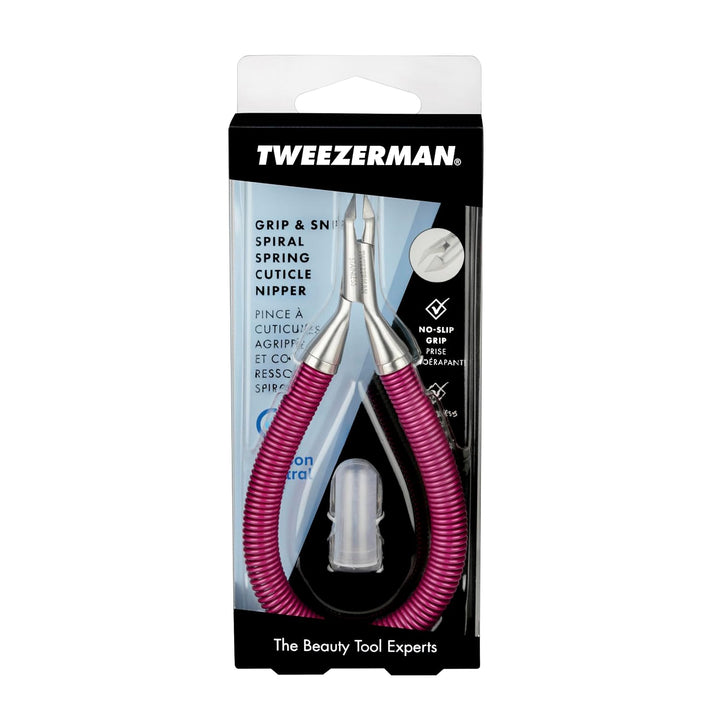 Tweezerman Pinza de cutícula de resorte en espiral con agarre y cor...