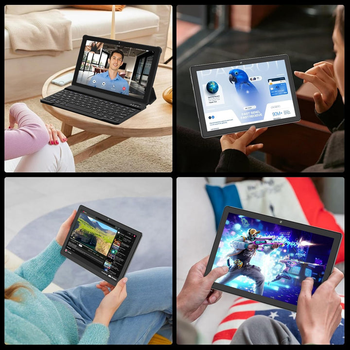 NEWISION Tablet Android 16 de 10 pulgadas con teclado, 12 GB de RAM...