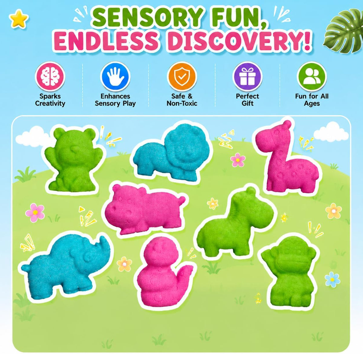 Cubo sensorial sensorial Dino & Ocean con arena de juego