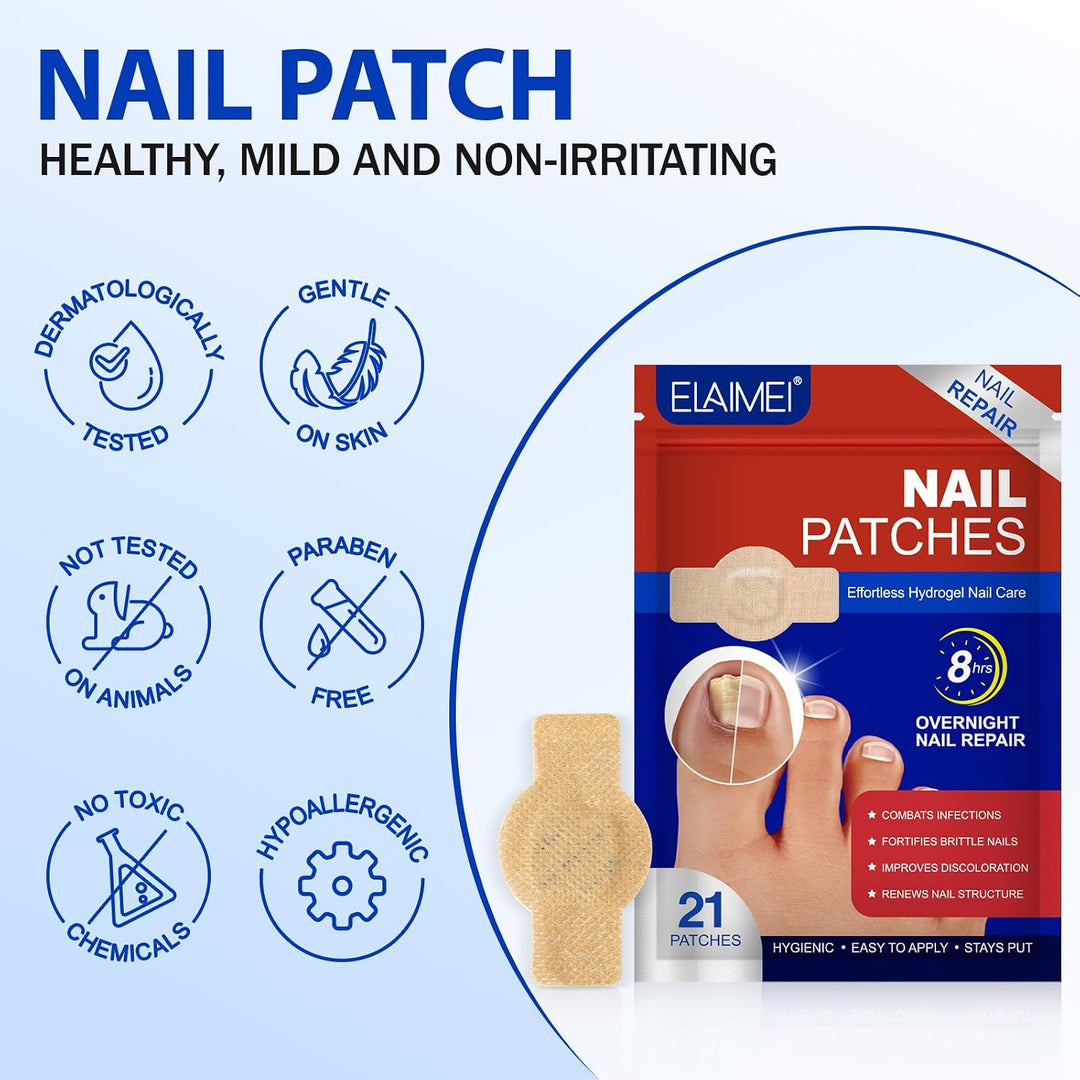 Parches de uñas: 21 parches de reparación extra fuertes para uñas d...