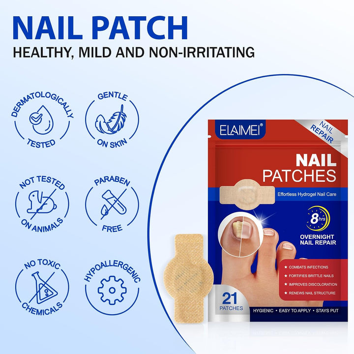 Parches de uñas: 21 parches de reparación extra fuertes para uñas d...
