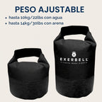 Pesa rusa plegable y ajustable de 4.4 a 30.9 lbs (2-14 kg) - pesa rusa de agua y saco de arena - Entrenamiento versátil con saco de arena y bolsa de peso - Equipo de entrenamiento de fuerza