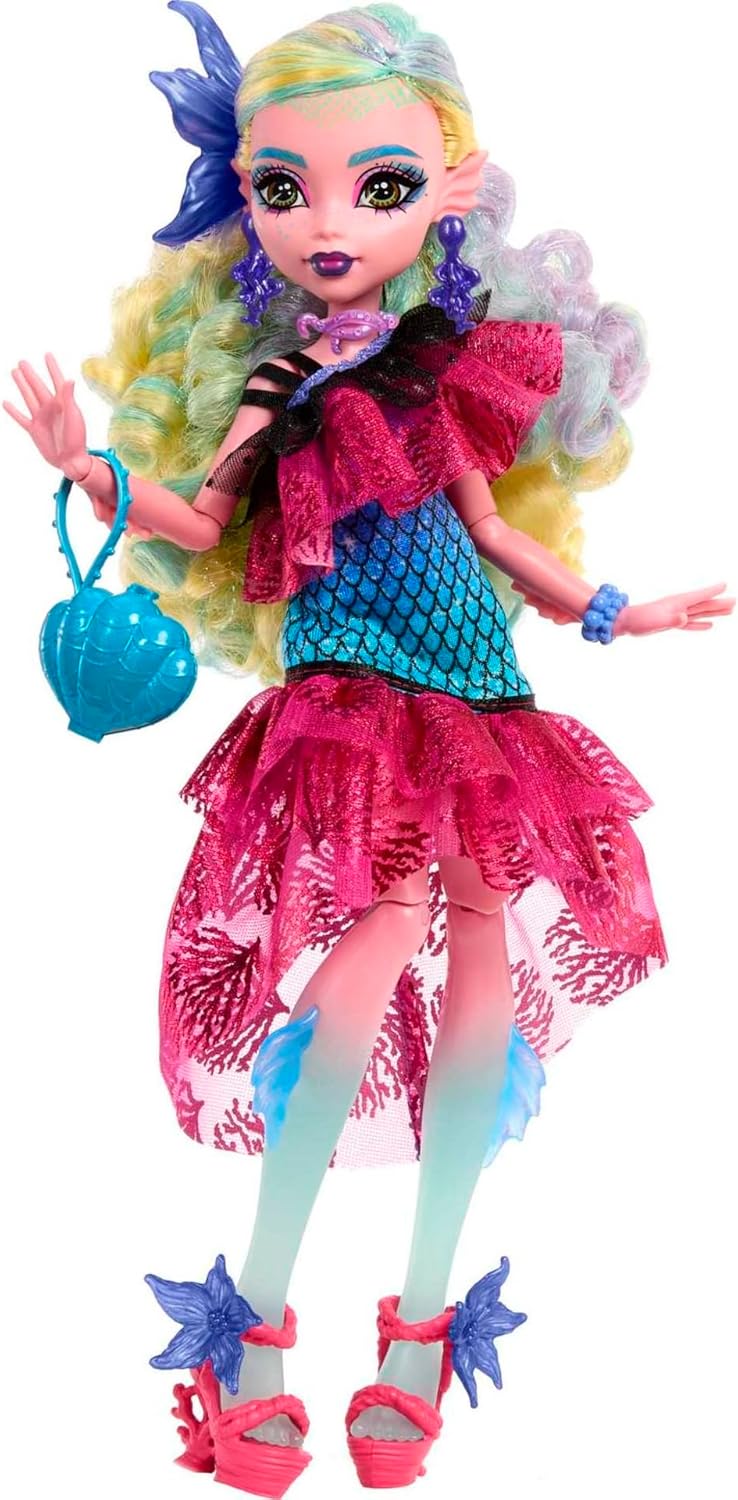 Monster High Muñeca Monster Ball, Lagoona Blue en vestido de fiesta...
