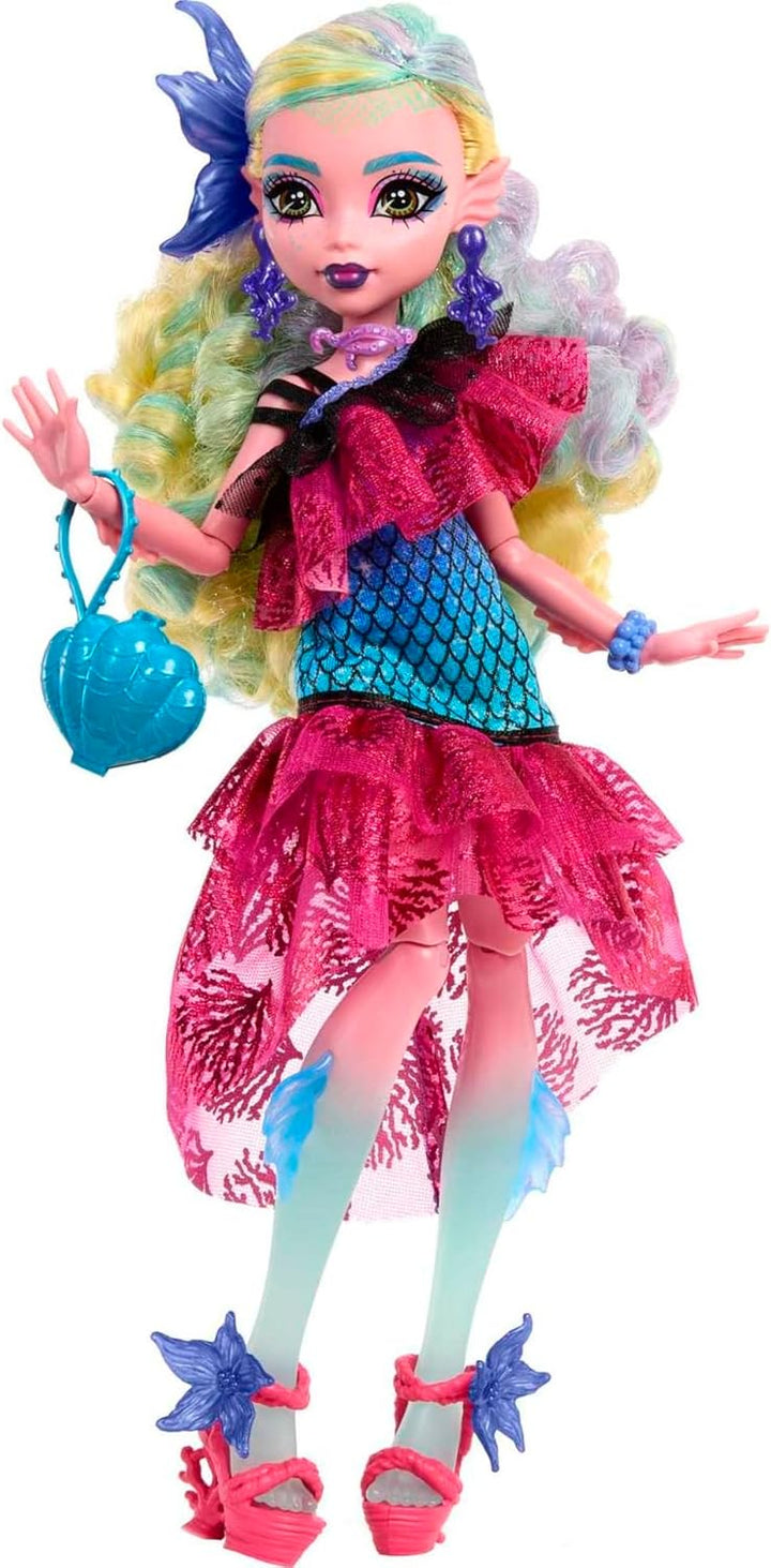 Monster High Muñeca Monster Ball, Lagoona Blue en vestido de fiesta...