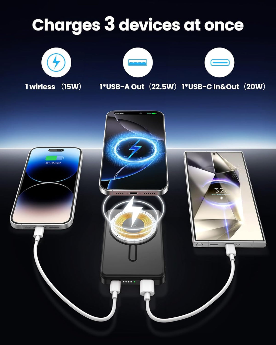 COOAV Paquete de batería Magsafe, cargador portátil magnético de 50...