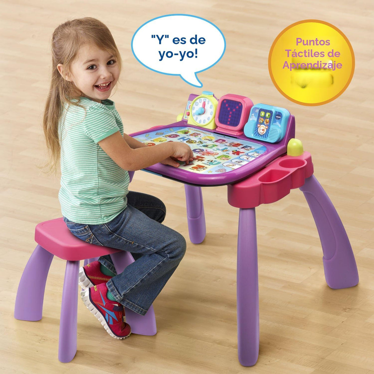 VTech Escritorio de actividades Touch y Learn (embalaje sin frustraciones), morado