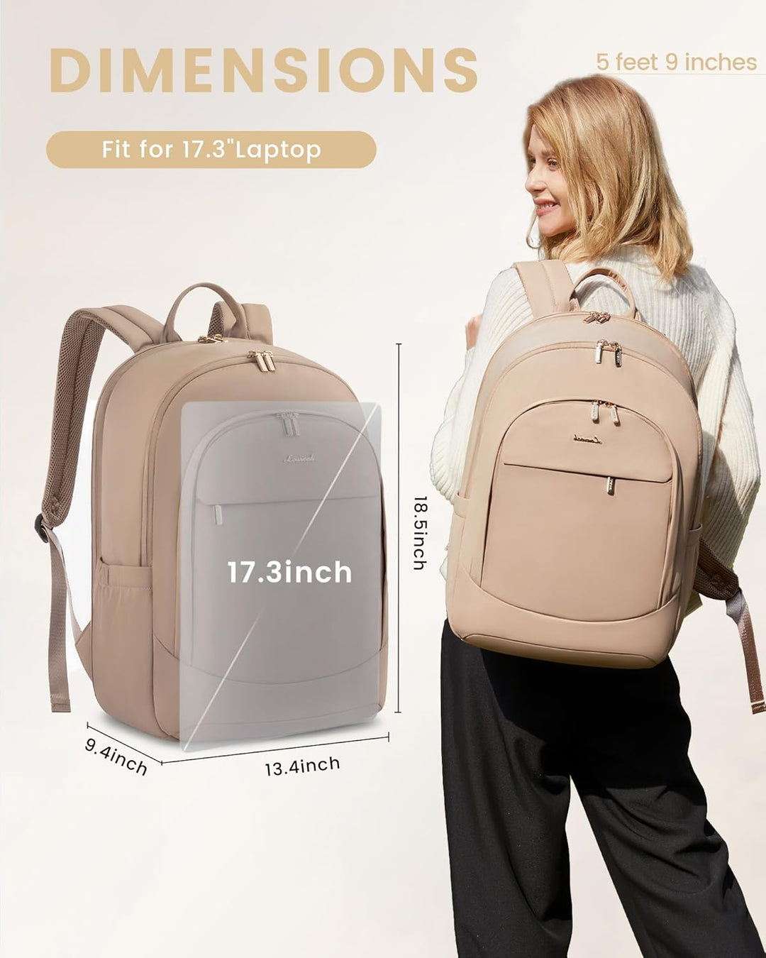 LOVEVOOK Mochila para Laptop para Mujeres, Mochila Bolso de Negocio...