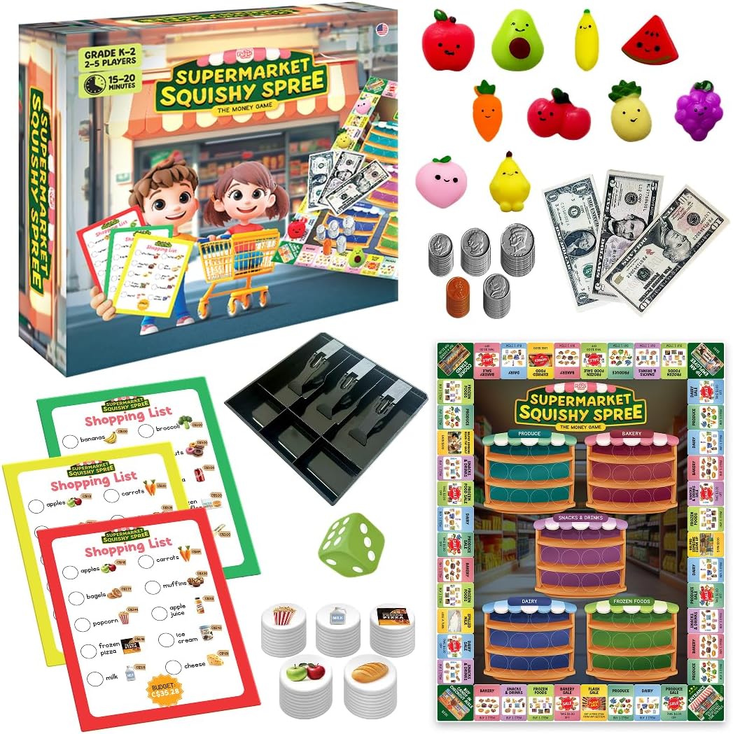 The Fidget Game Supermercado Squishy Spree, juegos de dinero para niños de