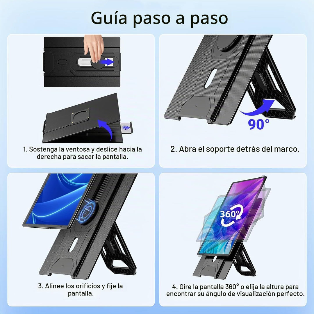 APILDELLA Extensor de monitor portátil de 16.2 pulgadas, pantalla H...