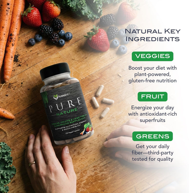 KaraMD Pure Nature - Suplemento de verduras, frutas y verduras, vit...