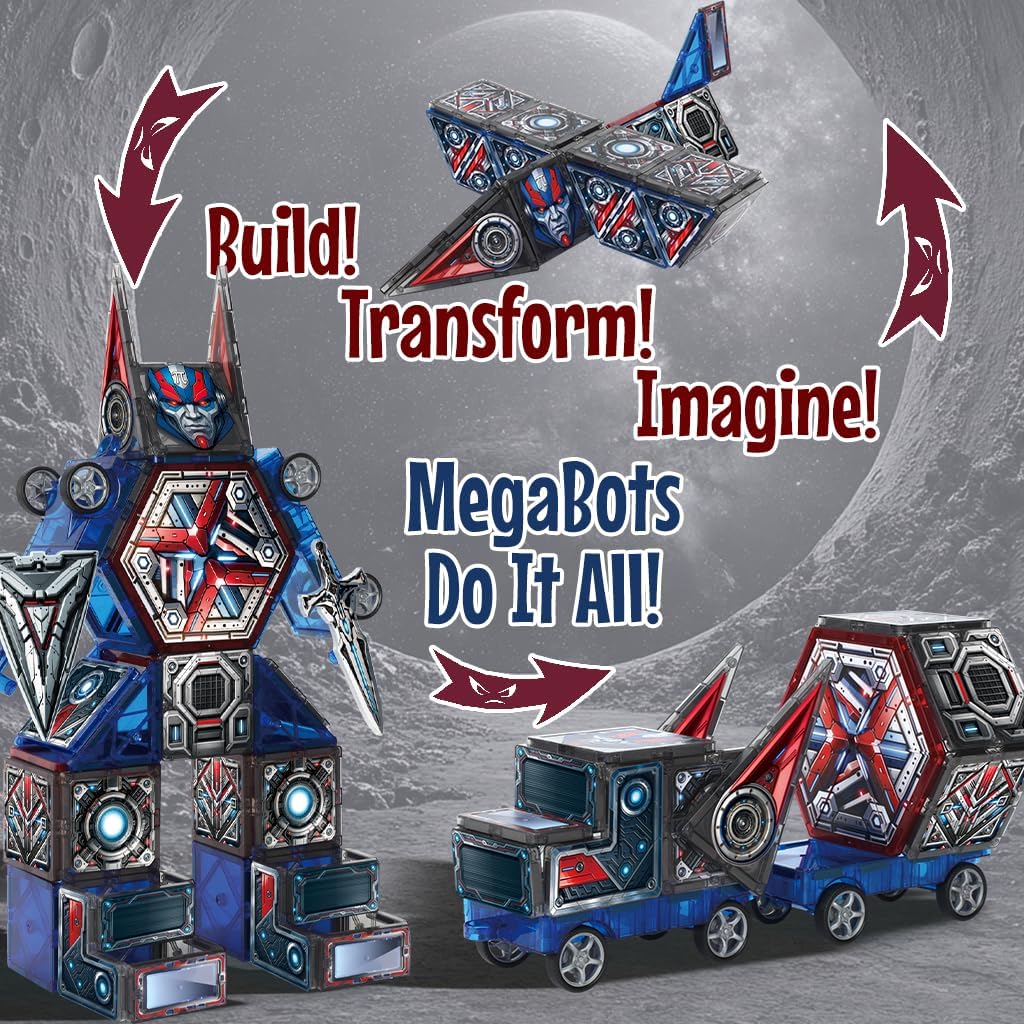 Little Pi Transformer Toys MegaBots - Azulejos magnéticos, robot
